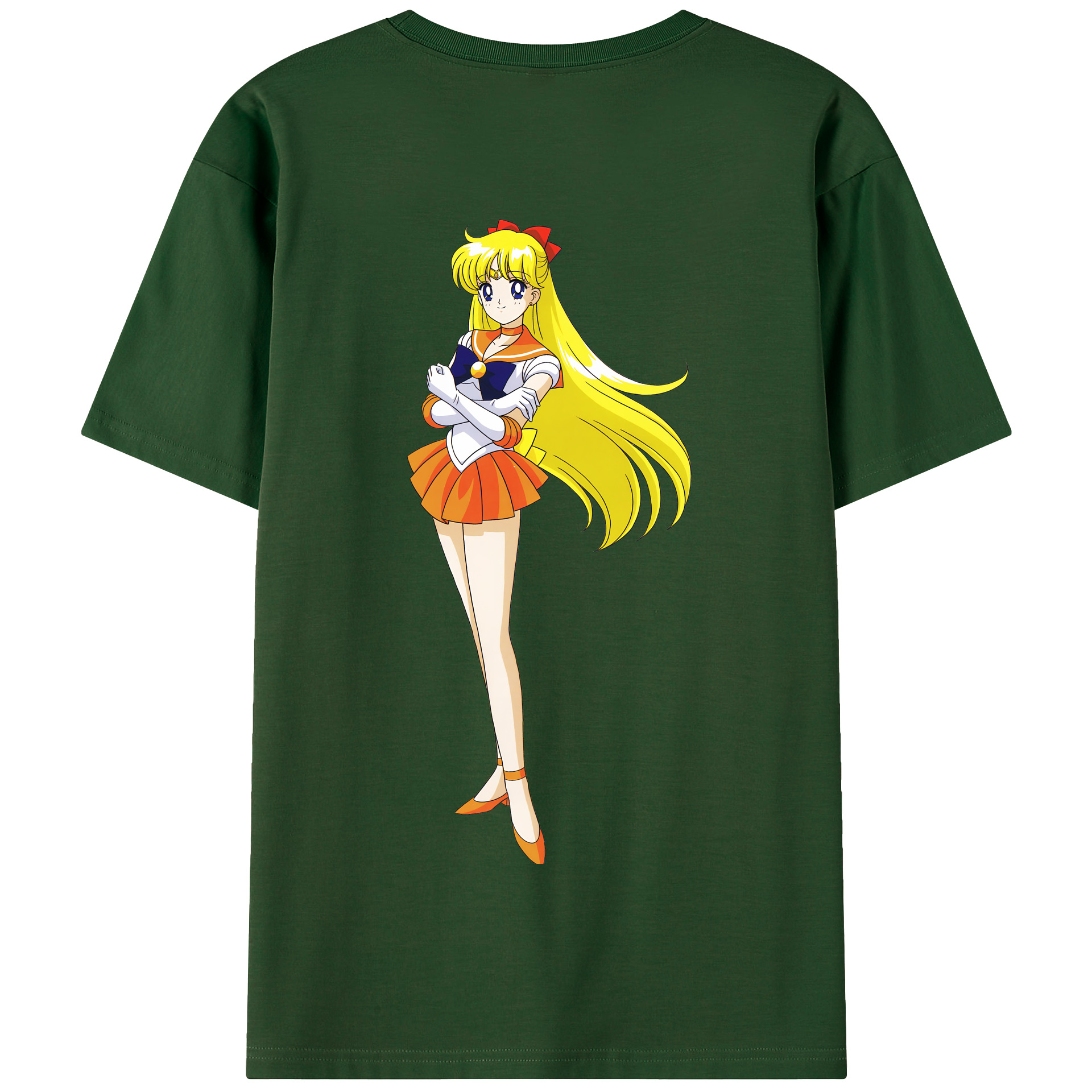 （画像用） 美少女戦士セーラームーン 愛野 美奈子 あいの みなこ Sailor Moon Aino Minako 綿100％半袖Tシャツ（背面プリント）